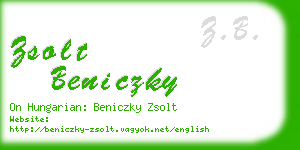 zsolt beniczky business card